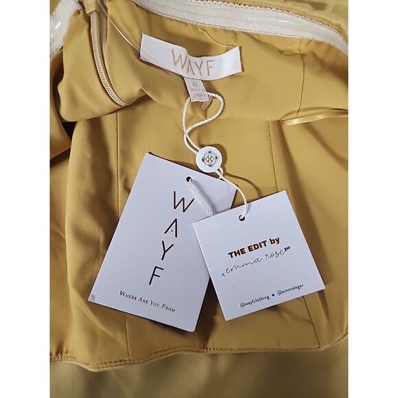 NWT New wayf the edit by emma rose dress Halter A Line Gold Dress Mini - Picture 8 of 10